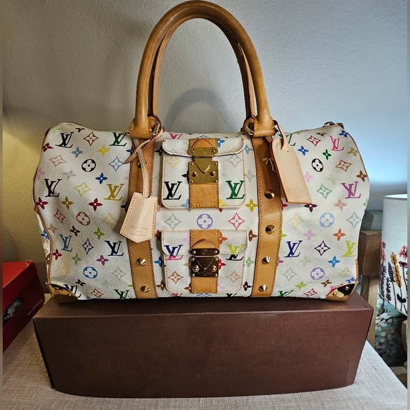 LOUIS VUITTON  Monogram Multicolor Keepall 45 Boston Bag M92641 LV Auth 22469A - Picture 2 of 16